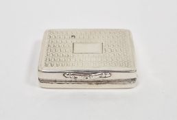 Edward VII silver vinaigrette, Birmingham 1908, Levi & Salaman, the lid with engine turned