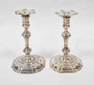 Pair of Victorian silver taper sticks probably by Alexander Macrae (marks overstruck), London
