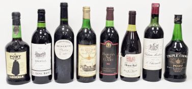 Six bottles of mixed red wines viz:- Ancien Comte Corbieres, Berry's House red, Harvey's 1982 No.1