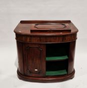 Victorian mahogany D-shaped washstand/cabinet having a frieze cushion drawer over two panelled doors