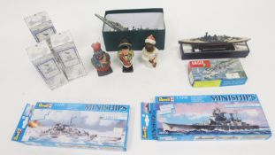 Mixed lot of toys and models including two boxed Revell plastic model kits of miniships, boxed Eagle