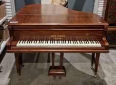Early 20th century Max Kleng of Dresden mahogany petite grand piano, serial number 412684, also