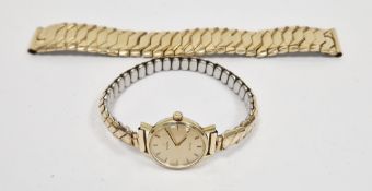 Omega De Ville lady's wristwatch, the polished dial with baton hour markers, on later expanding