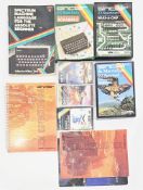 Five boxed Sinclair ZX Spectrum cassette games including Make-a-Chip, Computer Scrabble, Science