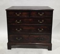 George III mahogany chest, the rectangular top with ogee moulded edge over two short and three