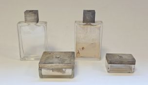 Art Deco silver and glass part dressing table/case set by Asprey & Co Ltd, London 1937, all of