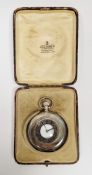 Silver half-hunter pocket watch, the enamel dial engraved 'To the Admiralty James Walker London',