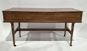 18th century square piano by Johannes Broadwood, the mahogany and satinwood case with rosewood,