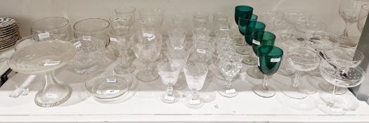 Collection of 20th century and later assorted table glass including nine modern champagne coupes,