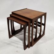 Mid-century G-Plan teak Quadrille nest of three tables, largest 49.5cm high x 54cm wide x 43cm