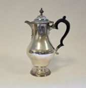 Edwardian Scottish silver hot water jug by Hamilton & Inches, Edinburgh 1907, of baluster form