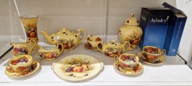 Aynsley bone china Orchard and Orchard Gold pattern part tea service and other wares, printed