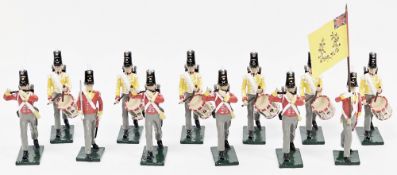 Collection of painted metal toy soldiers including a boxed set of seven Rank & File '