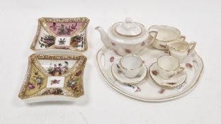 Continental porcelain (Bemma) miniature dolls' tea service, circa 1900, printed crown green marks,