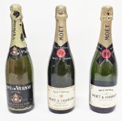 Two bottles of Moet and Chandon Brut Imperial champagne and Veuve de Vernay vin mousseux (3)