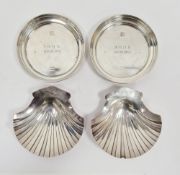 Pair of silver butter dishes by Searle & Co Ltd, London 1931, of typical scallopshell design, 11cm