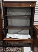 Edwardian mahogany inlaid bookcase having two drawers over two shelves (lacking doors to front),