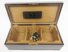 Dunhill of London cigar humidor, the cedar lined interior with lift-out sectional tray, 15cm high