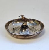Italian 925 standard silver bowl by Romeo Miracoli of Milan, of circular form with central raised