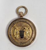 9ct gold and enamel sporting medallion by Thomas Fattorini, Hockley Street, Birmingham, 10g approx