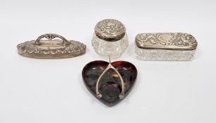 Victorian silver-mounted and faux tortoiseshell trinket dish, London 1897, Atkin Brothers, of