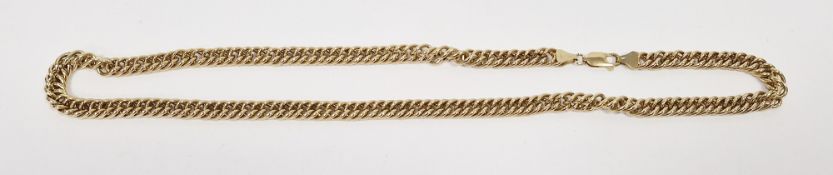 9ct gold curb-link pattern necklace, matching previous lot, 24.1g approx