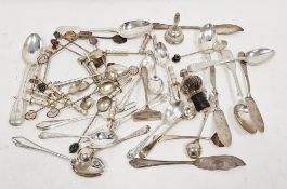 Four George III silver mustard spoons, three by Peter and Ann Bateman, one by Peter, Ann and William