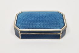 French silver and blue guilloche enamel snuff box, late 19th century, hallmarked Paris, maker's mark