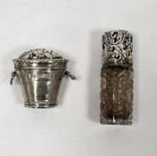 19th century Dutch silver cachou box with date letter for 1835, of tapering oval form, the hinged