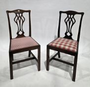 Pair of King George V and Queen Mary coronation chairs, mahogany in the George III-style with