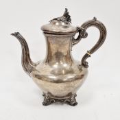 Victorian silver hot water jug by Edward John William Barnard, London 1840, of circular form, the