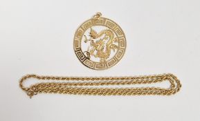 Yellow metal ropetwist necklace stamped 375, approximate weight 10.1 grams together with a Chinese