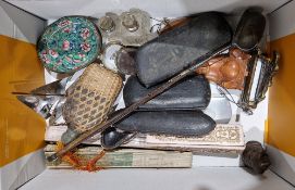 Mixed lot of collectables including Georgian white metal ladle with twisted handle (a/f), four cased