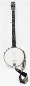 ' The Windsor ' Popular five string banjo, nickel plated rim with twenty tension hooks, 11