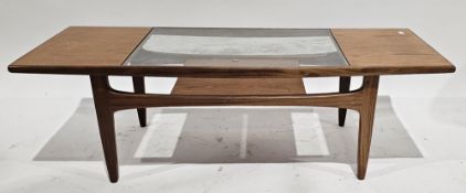 Mid-century G-Plan Fresco teak and glass-topped coffee table of rectangular form with undershelf, on