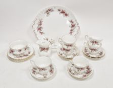 Royal Albert Lavender Rose pattern part tea-service, printed marks, comprising: six teacups and