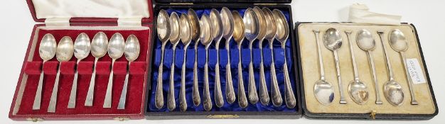 Matched set of 12 silver teaspoons, mainly Charles Boyton, London, various dates, circa 1900, all