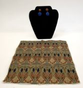 Pair of Liberty Amuleti sterling silver drop earrings set with amber, turquoise and lapis lazuli,