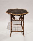 19th century bamboo and pine hexagonal table, 73cm high x 58cm wide  Condition Report Surface