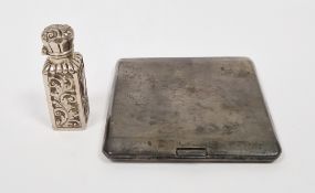 Silver scent bottle by Arthur Willmore Pennington, Birmingham 1894, of square form decorated with