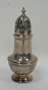 Silver sugar caster by A Chick & Sons Ltd, London 1967, of typical circular baluster form with