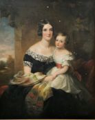 Mid-19th century English school  Oil on canvas Portrait of Harriet Vittoria, wife of Sir Michael