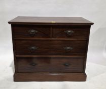 Edwardian mahogany chest of two short over two graduated long drawers, with metal drop ring handles,