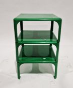Vico Magistretti for Artemide Milano three contemporary green plastic Demetrio 45 low square tables,