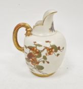 Royal Worcester blush ivory ground jug, late 19th century, printed puce factory marks and
