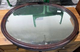 LOT WITHDRAWN Early 20th century Maple & Co mahogany framed oval wall mirror, 70cm x 56cm and an