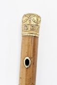 George III walking cane, the malacca shaft having a silver-gilt cap with embossed neo-classical