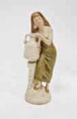 Royal Dux model of a water carrier, circa 1900, applied pink pad mark, impressed shape no.1447,