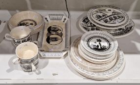 Royal Worcester Crownware Scottie Wilson designed part dinner service, circa 1960's, printed in