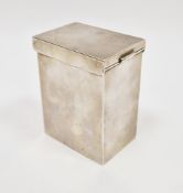 George V silver and parcel-gilt playing card case by Asprey & Co, London 1924, rectangular and